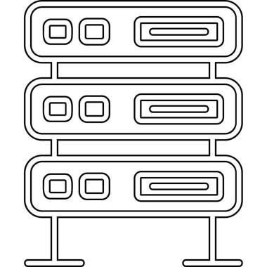 bilgisayar sunucu simgesi, vektör illüstrasyonu basit tasarım