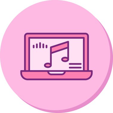 dizüstü bilgisayar vektör illüstrasyonu üzerine nota