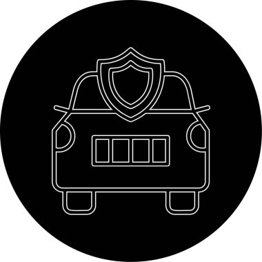 Araba sigortası simgesi, vektör illüstrasyonu basit tasarım