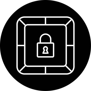 kilit düz simge vektör çizim