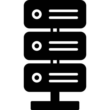 bilgisayar sunucu simgesi, vektör illüstrasyonu basit tasarım