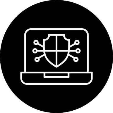 Kalkanlı veri koruma simgesi, vektör illüstrasyonu basit tasarım