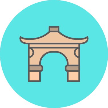 Çin geleneksel kemer ağ illüstrasyon tasarımı