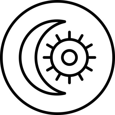 Karanlık mod. Web simgesi basit illüstrasyon