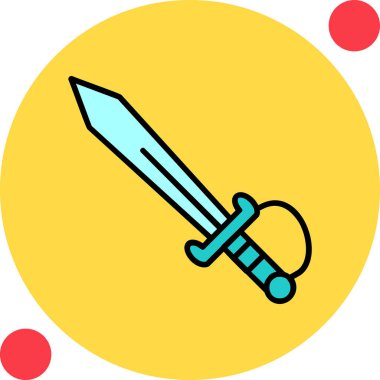 kılıç simgesi, vektör illüstrasyonu basit tasarım