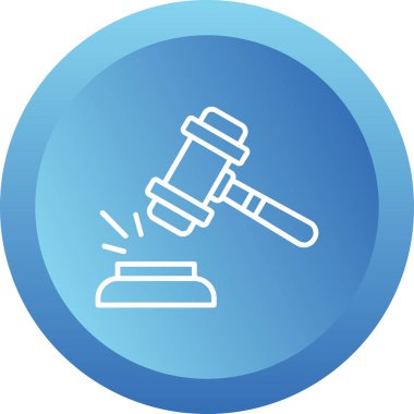 Yargıç çekiç ikonu, vektör illüstrasyonu. Gavel.                               