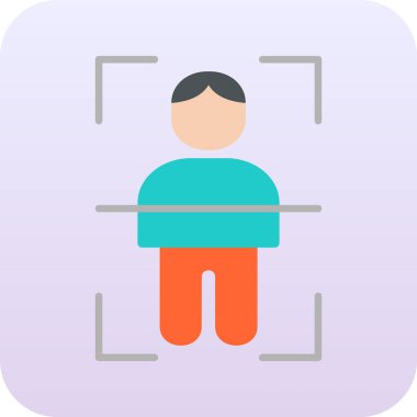 Vücut Tarama Web simgesi, vektör illüstrasyonu