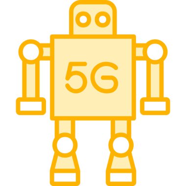 5g Robot simgesi, vektör illüstrasyonu               