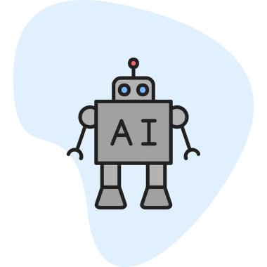 Ai Robot Web simgesi, vektör illüstrasyonu 