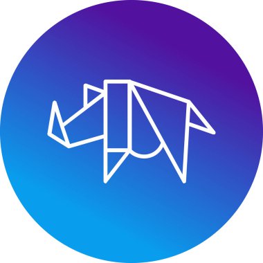 Origami biçiminde gergedan simgesi, vektör 