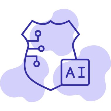 ai kalkan simgesi, vektör illüstrasyonu basit tasarım