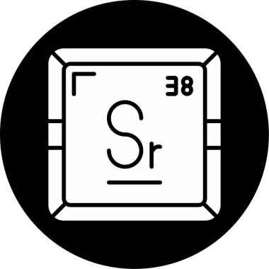 Stronsiyum modern simgesinin vektör çizimi                      