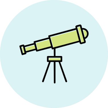 Teleskop. Web simgesi basit illüstrasyon