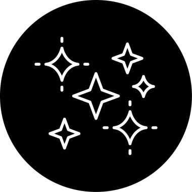 Parıldayan yıldızlar simgesi, vektör illüstrasyonu 