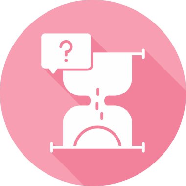 soru işareti simgesi ve kum saati vektör çizimi 