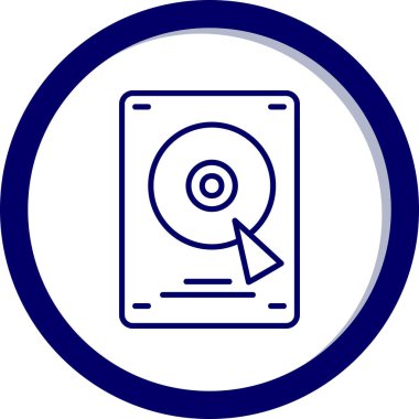 Sabit disk simgesi, vektör illüstrasyonu basit tasarım