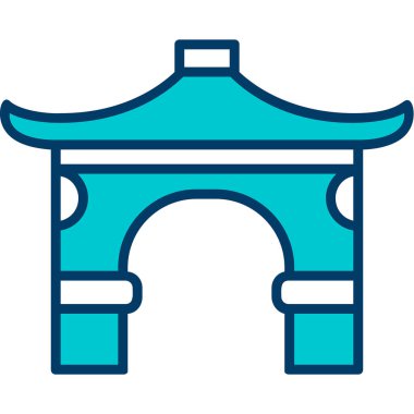 Çin geleneksel kemer ağ illüstrasyon tasarımı