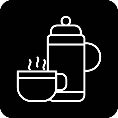 Kap ikonlu termos. Web basit illüstrasyonu