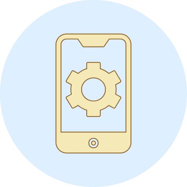 Mobil Ayarlar web simgesi, vektör illüstrasyonu 