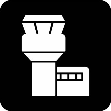 Uçuş Kontrol Kulesi web simgesi, vektör illüstrasyonu 