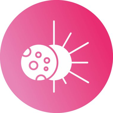 Güneş tutulması simgesi, vektör illüstrasyonu   