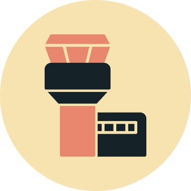 Uçuş Kontrol Kulesi web simgesi, vektör illüstrasyonu 