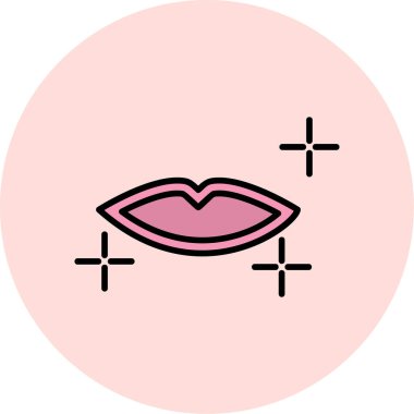 Kadın dudakları, makyaj vektörü illüstrasyonu 