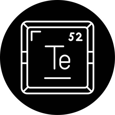 Tellurium modern simgesinin vektör illüstrasyonu                      