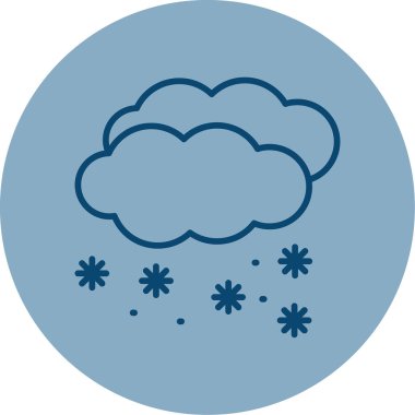 Karlı bulutlar. Web simgesi basit illüstrasyon 