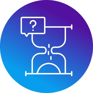 soru işareti simgesi ve kum saati vektör çizimi 