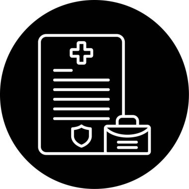 Sağlık sigortası simgesi, vektör illüstrasyonu 