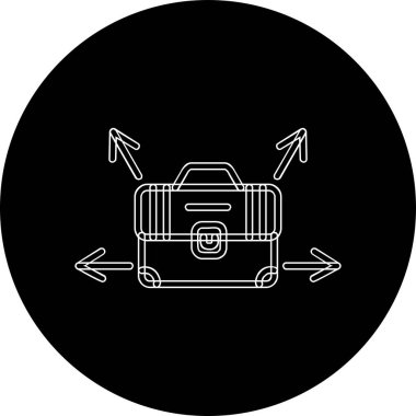 Evrak çantalı kariyer seçimi konsepti simgesi, vektör illüstrasyonu basit tasarım