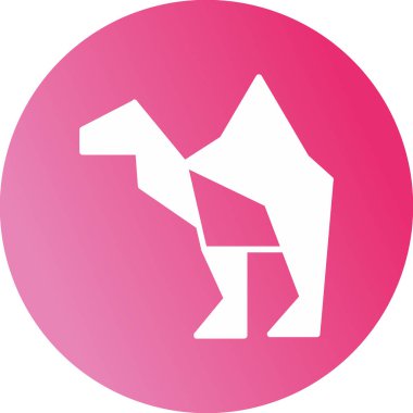 Origami tarzında deve simgesi, vektör illüstrasyonu 