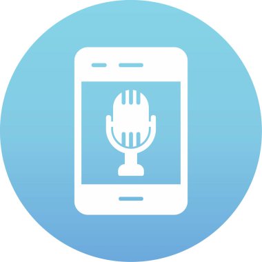 Akıllı telefon web simgesi, vektör illüstrasyonunda ses kaydı