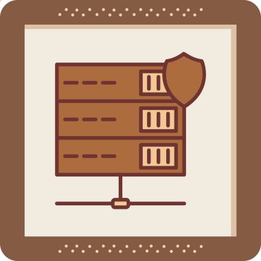 Sunucu Koruma Ağı simgesi basit illüstrasyon              