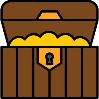 hazine sandığı simge vektör çizim 