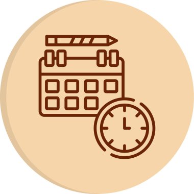 Zamanlama simgesi, vektör illüstrasyonu