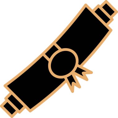 mezuniyet kurdelesi, web simgesi basit illüstrasyon