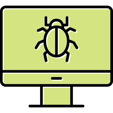 bilgisayar virüsü simgesi, vektör illüstrasyonu basit tasarım