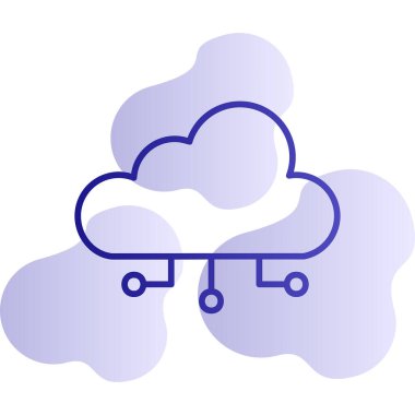 bulut hesaplama web simgesi vektör illüstrasyonu 