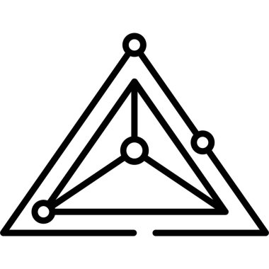 Piramit Grafik Ağı simgesi, vektör illüstrasyonu       