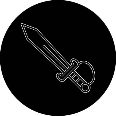 kılıç simgesi, vektör illüstrasyonu basit tasarım