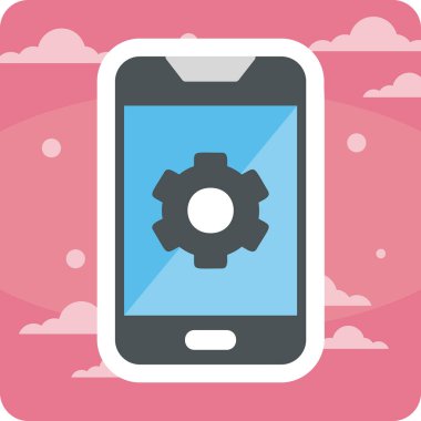 Mobil Ayarlar web simgesi, vektör illüstrasyonu 