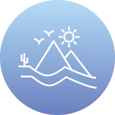 Dune simgesi çizgi vektör çizimi 