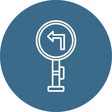 Modern Sola Dön simgesinin vektör illüstrasyonu         