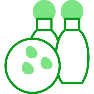 Bowling lobutları ve top ikonu, vektör illüstrasyonu