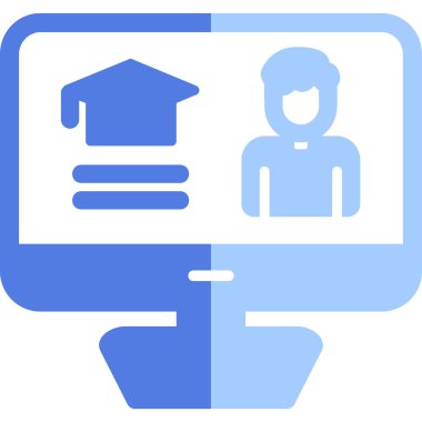 E-öğrenme modern simgesinin vektör illüstrasyonu               