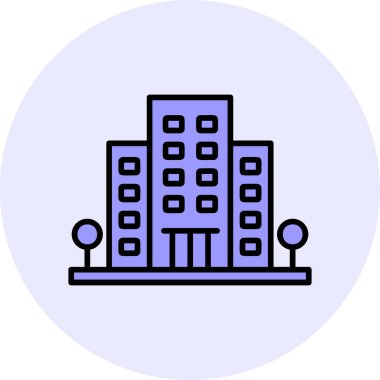 Office Building web simgesi, vektör illüstrasyonu