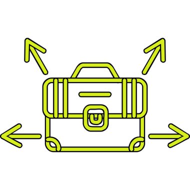 Evrak çantalı kariyer seçimi konsepti simgesi, vektör illüstrasyonu basit tasarım