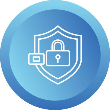 Kalkanlı veri koruma simgesi, vektör illüstrasyonu basit tasarım